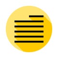 alignment, editorial, text outline icon in long shadow style