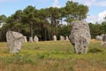 Alignment of Kerlescan, megalithic monuments in Carnac, Brittany, France Royalty Free Stock Photo