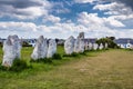 The alignment of standing stones known as Alignement de Menhirs Royalty Free Stock Photo