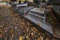 Tombs and graveyard in autumn season