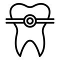 Alignment tooth icon, outline style