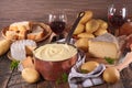 Aligot, cheese,bread Royalty Free Stock Photo