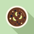 Aliment cream soup icon flat vector. Gourmet plate food