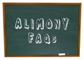 Alimony FAQs Frequently Asked Legal Questions Chalkboard