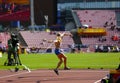 Alina Shukh Ukraine win javelin throw final in the IAAF World U20 Championship in Tampere, Finland 12th July, 2018.