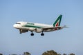 Alitalia Airbus A319 Airliner on finals Royalty Free Stock Photo