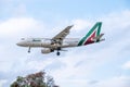 Alitalia Airbus A319 arriving at Heathrow Airport Royalty Free Stock Photo