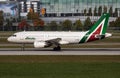 Alitalia Airbus A319 EI-IMH passenger plane departure at Munich Airport Royalty Free Stock Photo