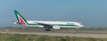 Alitalia Boeing 777 on the runway Royalty Free Stock Photo