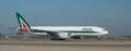 Alitalia Boeing 777 on the runway Royalty Free Stock Photo