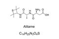 Alitame, sugar substitute, chemical formula and skeletal structure