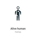 Alive human vector icon on white background. Flat vector alive human icon symbol sign from modern feelings collection for mobile Royalty Free Stock Photo