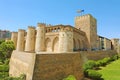 Aljaferia Palace in Zaragoza, a medieval castle built in 11th during Islamic domination of the Spain Royalty Free Stock Photo