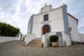 Igreja da Misericordia church, in pretty blue and white colors in Aljezur Portugal, Algarve