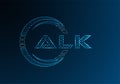 ALK low poly letter logo vector design. Royalty Free Stock Photo