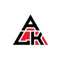 ALK triangle letter logo design with triangle shape. ALK triangle logo design monogram. ALK triangle vector logo template with red Royalty Free Stock Photo