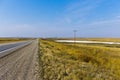 Alkali lake on the prairie in Saskatchewan Royalty Free Stock Photo