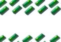 Alkaline AA batteries seamless pattern on the white background. Top view.