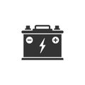 Alkaline battery icon in flat style. Car accumulator vector illustration on isolated background.