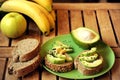 Alkaline breakfast with apple and avocado sandwich