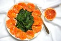 Alkaline, healthy, simple food : kale and red blood orange salad