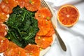 Alkaline, healthy, simple food : kale and red blood orange salad