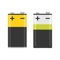 Alkaline PP3 battery flat colorful vector isolated illustration