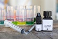 Alkalinity test kit with syringe Royalty Free Stock Photo