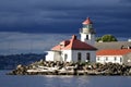 Alki Point Lighthouse near Sunset Royalty Free Stock Photo