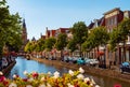 Alkmaar cityscape, embankment and bridges