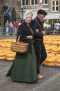 Alkmaar, Netherlands - June 01, 2018: Couple dressed in historic