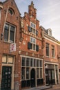 Alkmaar, Netherlands, May 2022. House with historic stepped gable in Alkmaar