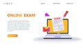 Online testing or exam service concept.
