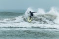 All action surfing, Fistral, Newquay, Cornwall Royalty Free Stock Photo