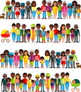 All age group of african american people. Generations man and woman. Royalty Free Stock Photo