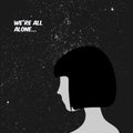 We are all alone concept illustration