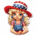 All-American Girl dressed for 4th of July Royalty Free Stock Photo