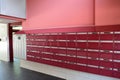 Central hall in the apartment building with all mailboxes Royalty Free Stock Photo