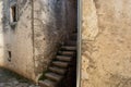 An old stone staircase in a small Croatian village Royalty Free Stock Photo