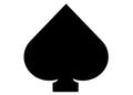 An all black ace of spade pip design for poker cards white backdrop Royalty Free Stock Photo