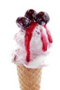 All black cherry ice cream on a white background Royalty Free Stock Photo