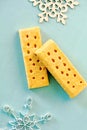 All butter shortbread fingers flat lay Royalty Free Stock Photo