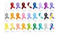 All Cancer Ribbons Color Isolated