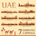 All the capital cities of the United Arab Emirates Royalty Free Stock Photo