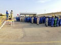 All company worker attend saftey meeting before work start in oman Royalty Free Stock Photo