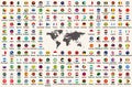 All countries flags of the world in circular form design, arranged in alphabetical order, with original colors and high detailed Royalty Free Stock Photo