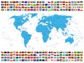 All Country Flags and World Map Royalty Free Stock Photo