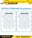 ALL COURSES - optical form, printable, AYT: High School Entrance Exam Optical Form Royalty Free Stock Photo