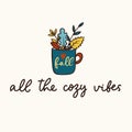 All the cozy vibes lettering inspirational card Royalty Free Stock Photo