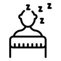 All day man sleep icon outline vector. Nutrition problem